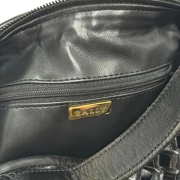 Auth BALLY - Black Leather Patent Leather (Synthetic Leather) Handbag - Picture 10 of 14